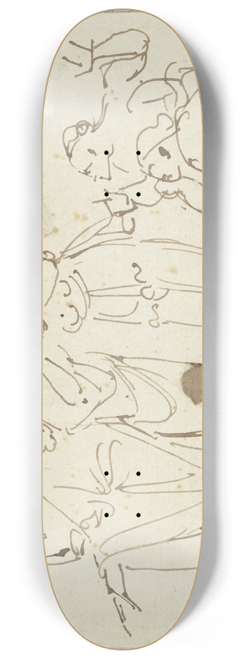 Johann Georg Schtz - Ungedeutete Szene 8.25 inch art skate deck