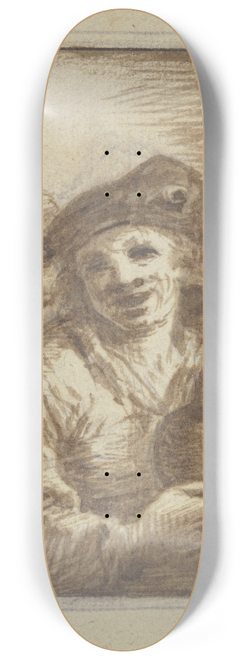Johann Georg Trautmann - Bauer und Buerin mit einem Weinkrug 8.25 inch art skate deck