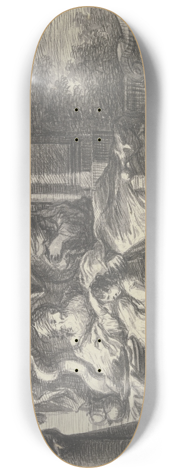 Johann Georg Trautmann - Isaac blessing Jacob 8.25 inch art skate deck