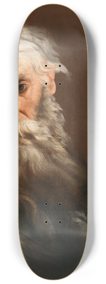 Johann Heinrich Schnfeld - A bearded man in armor 8.25 inch art skate deck