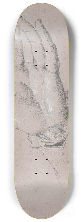 Jens Juel - Studie af en venstre hnd, anvendt i helfigursportrttet af Frederik den sjette som Kronprins fra 1786 p Amalienborg 8.25 inch art skate deck