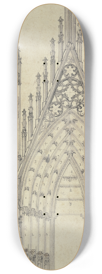 Johann Jakob Arhardt - Das nrdliche Seitenportal der Westfassade des Straburger Mnsters 8.25 inch art skate deck