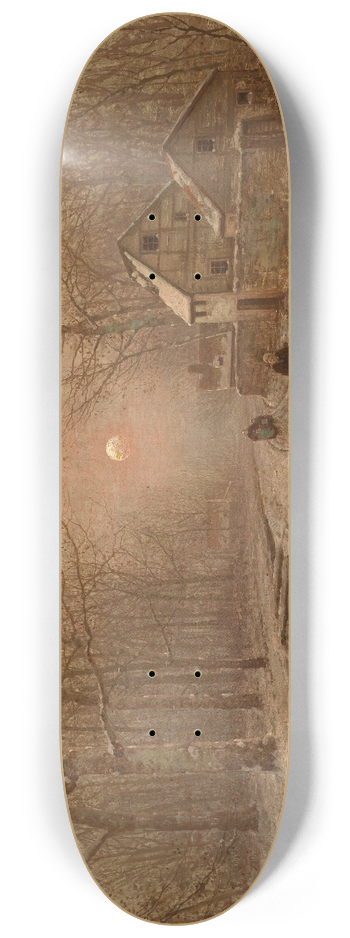 Johann Jungblut - Abendstimmung ber einer Dorfstrae 8.25 inch art skate deck
