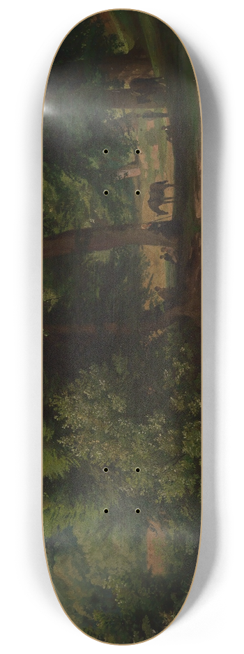 Johann Wilhelm Schirmer - An der Alb I (mit rastenden Reitern) 8.25 inch art skate deck