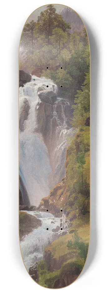 Johann Wilhelm Schirmer - Der Reichenbachfall bei Meiringen 8.25 inch art skate deck