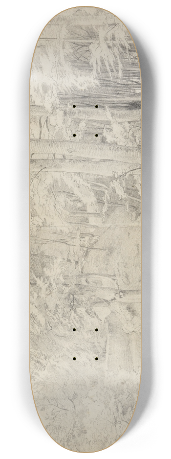 Johann Wilhelm Schirmer - Im Buchenwald 8.25 inch art skate deck