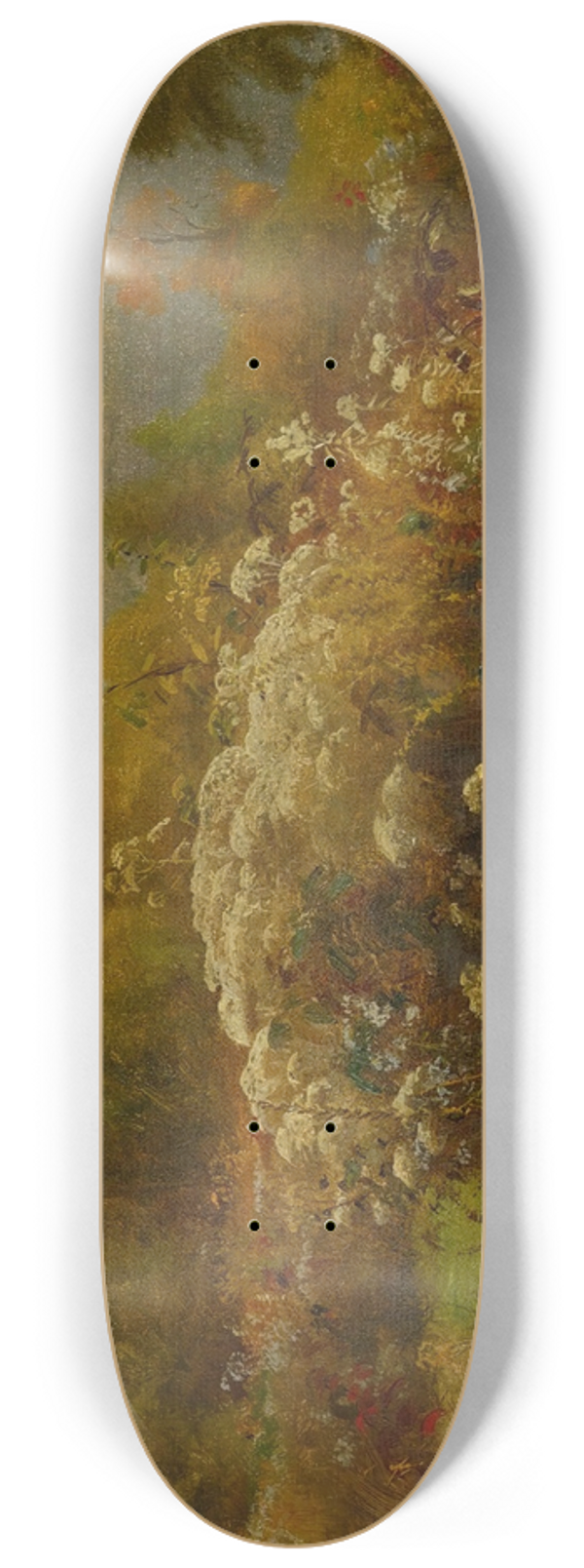 Jervis McEntee - Fall Flowers On A Hillside 8.25 inch art skate deck
