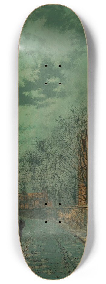 John Atkinson Grimshaw - A lane near Chester 8.25 inch art skate deck