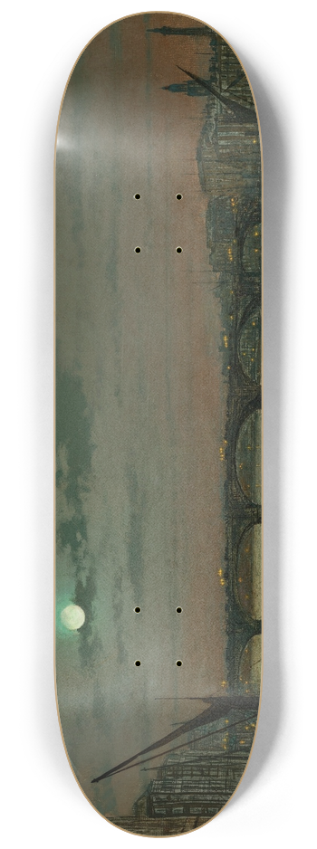 John Atkinson Grimshaw - London Bridge 8.25 inch art skate deck