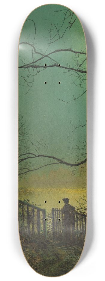 John Atkinson Grimshaw - Roundhay Park Lake 8.25 inch art skate deck
