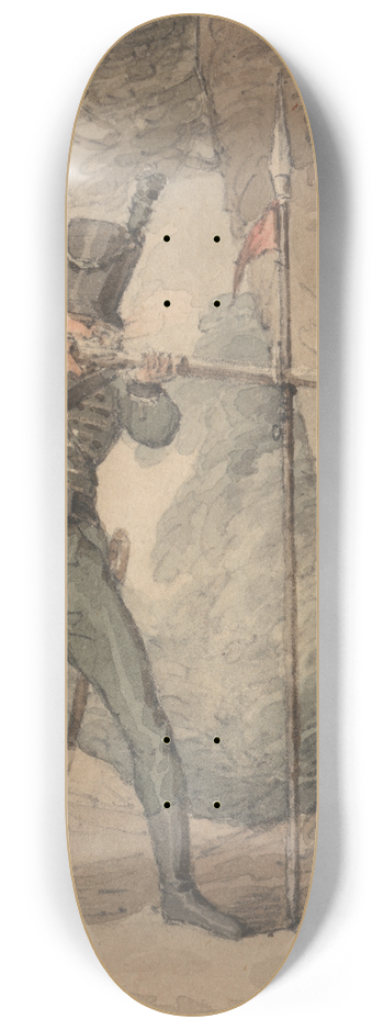 John Augustus Atkinson - A Rifleman at Musketry Practice 8.25 inch art skate deck