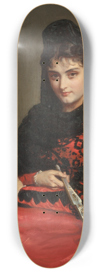 John Bagnold Burgess - A Spanish rose 8.25 inch art skate deck