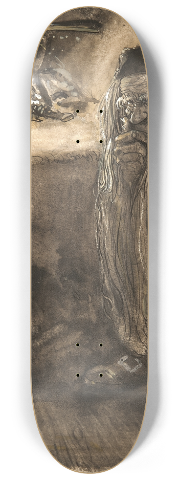 John Bauer - Brownie by a Fireplace 8.25 inch art skate deck
