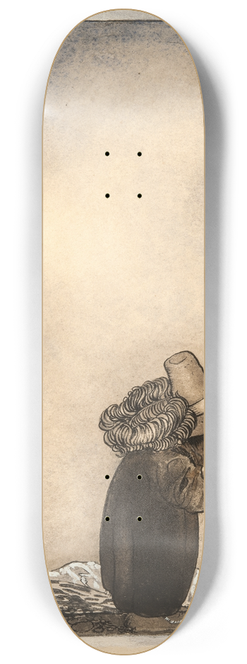 John Bauer - Old Man Talking to a Boy 8.25 inch art skate deck