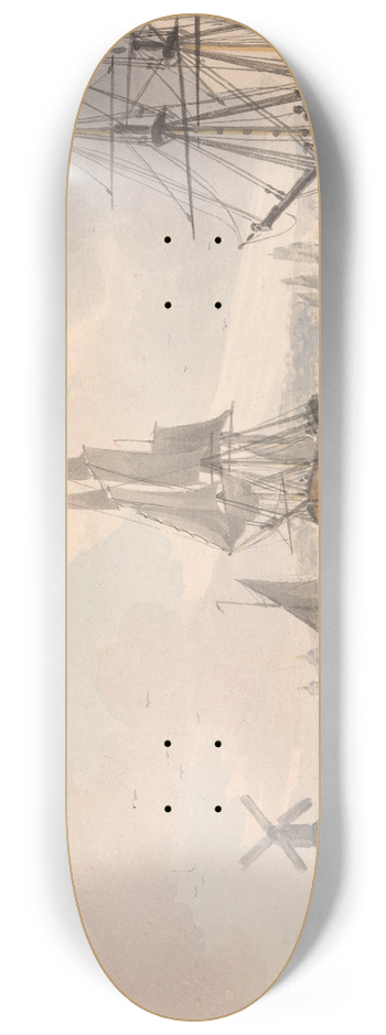 John Cleveley the younger - Deptford Dockyard, Kent 8.25 inch art skate deck