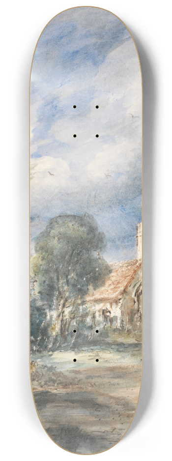 John Constable - Stoke Poges Church 8.25 inch art skate deck