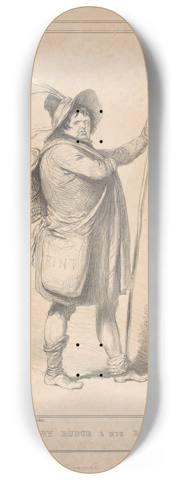 John Doyle - Barnaby Rudge and his Raven 8.25 inch art skate deck