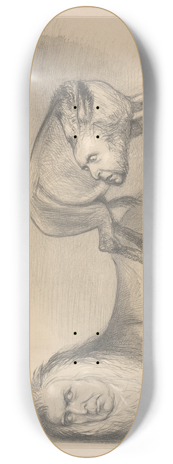 John Doyle - The Ass and the Sick Lion 8.25 inch art skate deck