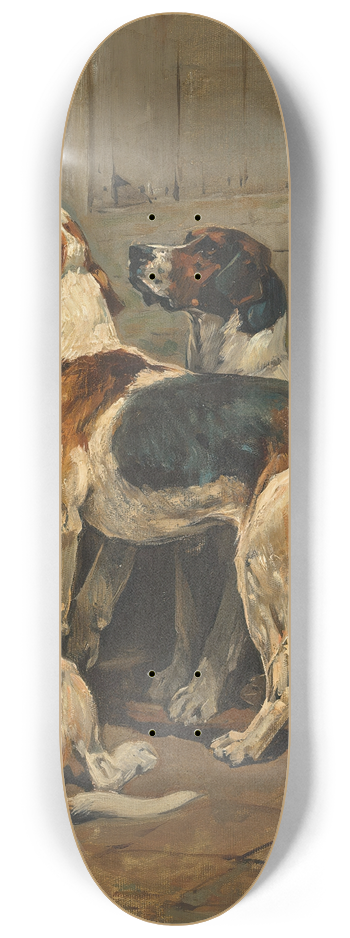 John Emms - Foxhounds at a kennel door 8.25 inch art skate deck