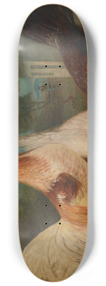 John Ferneley - Chickens in a barnyard 8.25 inch art skate deck