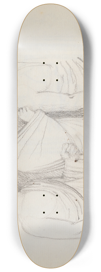 John Flaxman - Three Male Figures, Three-quarter Length 8.25 inch art skate deck