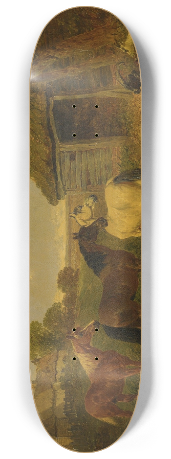 John Frederick Herring Jr. - A Farmyard 8.25 inch art skate deck