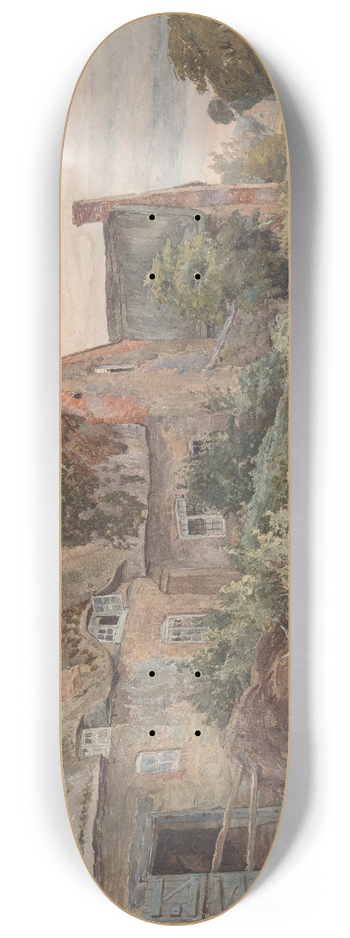 John Fulleylove - Thatched Cottage with Barn Adjoining 8.25 inch art skate deck
