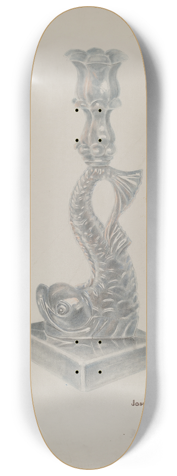John Hall - Glass Candlestick 8.25 inch art skate deck