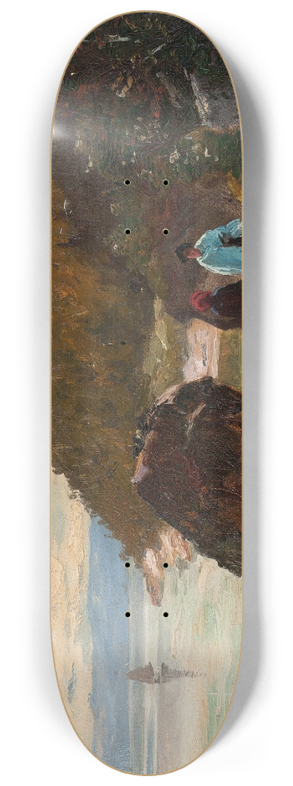 J. Henry Sandham - Path By The River, Murray Bay, Lower St. Lawrence, Can. 8.25 inch art skate deck