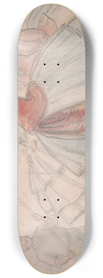John Leech - Crinolines by the River 8.25 inch art skate deck
