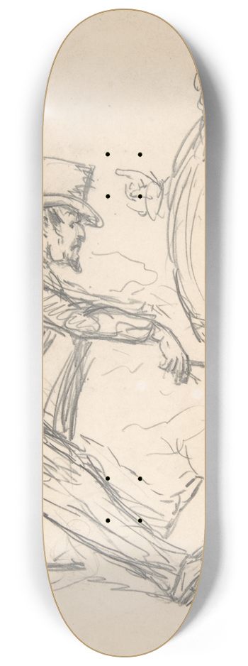 John Leech - John Bull and Uncle Sam 8.25 inch art skate deck