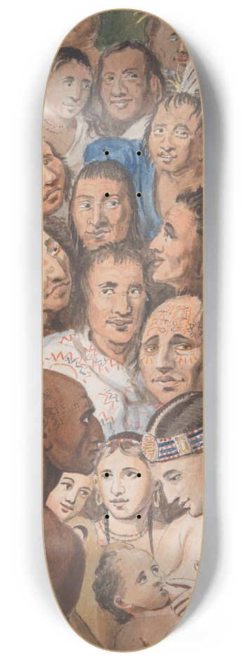 John Lewis Krimmel - Tableau of Indian Faces 8.25 inch art skate deck