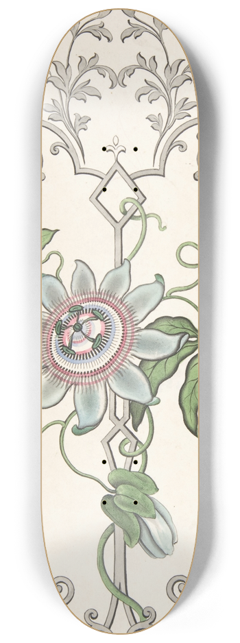 J. Hulme - Design for Panel Decoration Centered on a Passion Flower 8.25 inch art skate deck