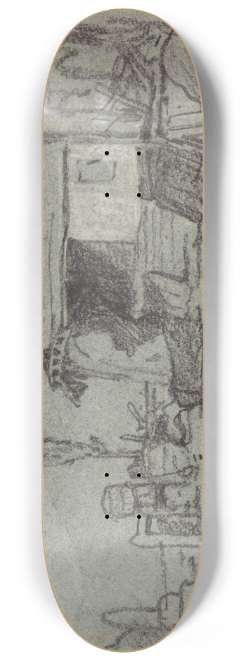 John Linnell - A Scene in the Edgware Road, London 8.25 inch art skate deck