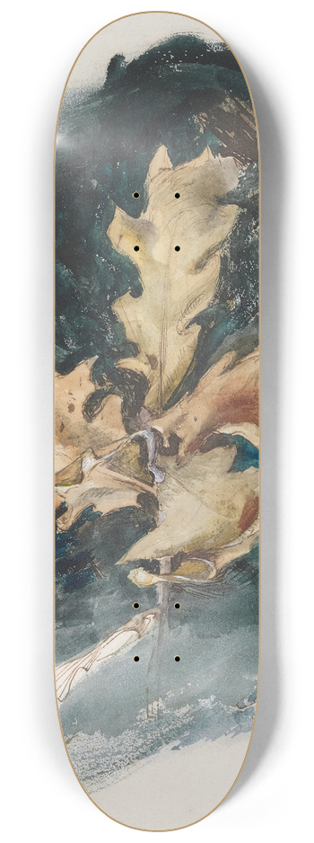 John Ruskin - Study of an Oak Leaf 8.25 inch art skate deck