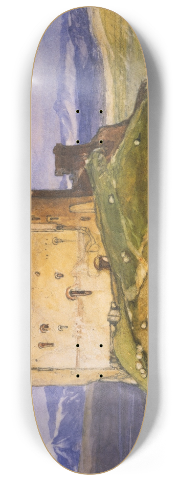 John Sell Cotman - Harlech Castle 8.25 inch art skate deck