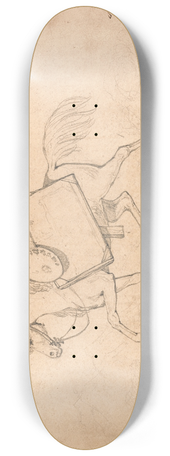 John Sell Cotman - Horse Loaded with Artists Paraphernalia 8.25 inch art skate deck