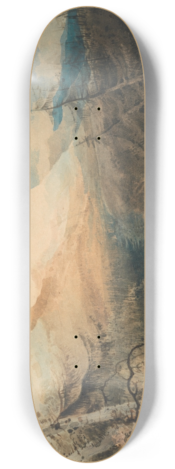 John Sell Cotman - Mountainous Landscape, North Wales 8.25 inch art skate deck