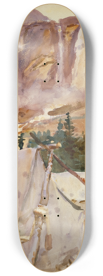 John Singer Sargent - Camp and Waterfall 8.25 inch art skate deck