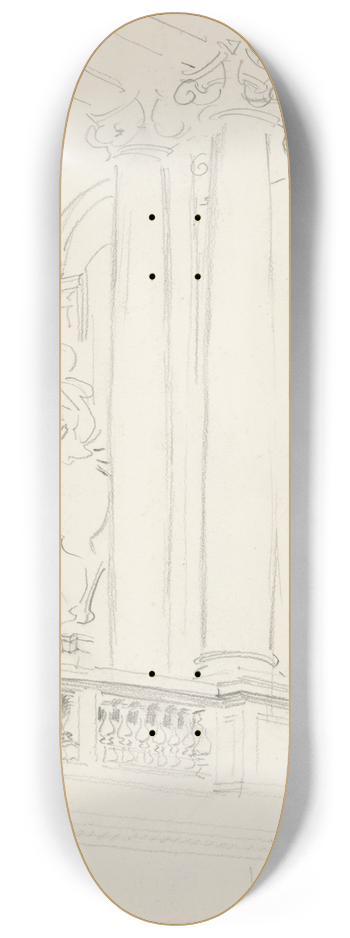 John Singer Sargent - Interior 8.25 inch art skate deck