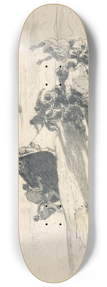 John Singer Sargent - Men Hauling Lifeboat onto Beach 8.25 inch art skate deck