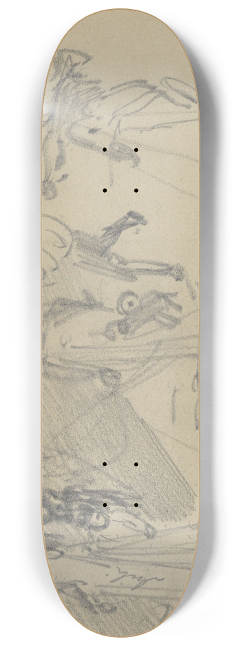John Singer Sargent - Sailors in Rigging of Ship 8.25 inch art skate deck