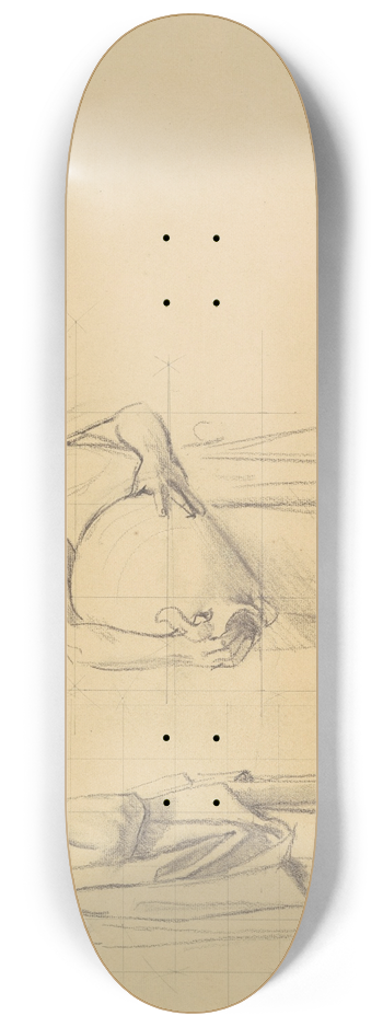 John Singer Sargent - Study for The Danades 8.25 inch art skate deck