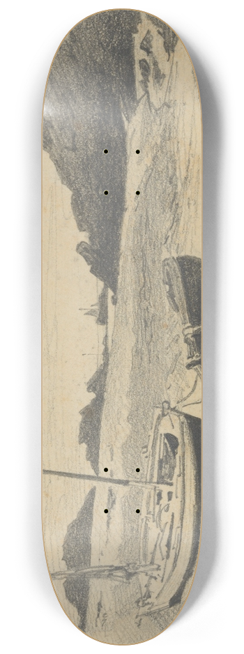 John Singer Sargent - Two Small Boats Moored to Beach 8.25 inch art skate deck