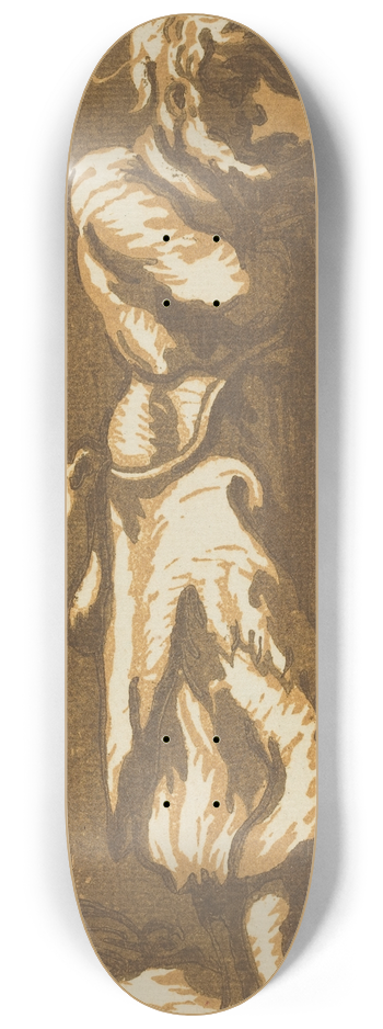 John Skippe - Male Saint Standing with Folded Arms, Facing to the Right 8.25 inch art skate deck