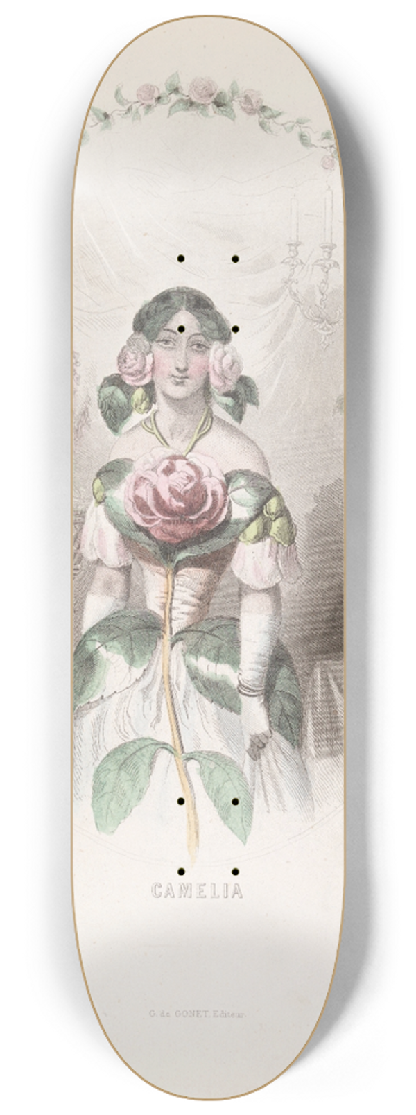 J. J. Grandville - Camelia 8.25 inch art skate deck