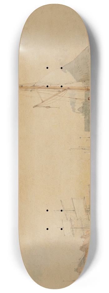 John Thirtle - A barge on a canal, Norfolk 8.25 inch art skate deck