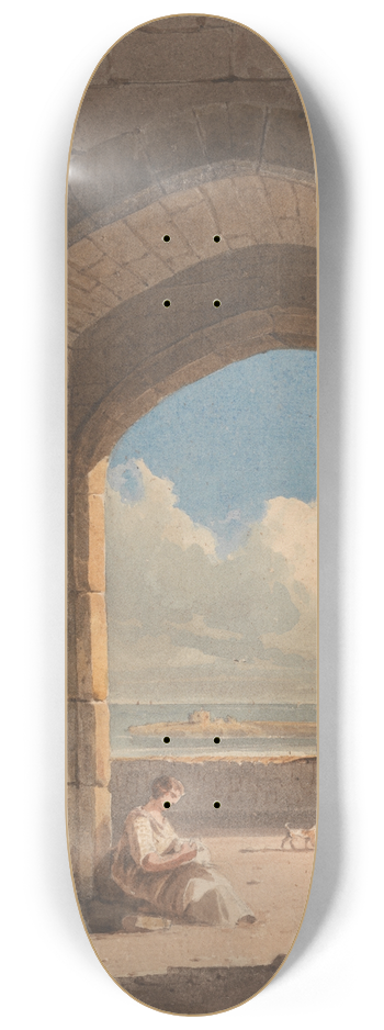 John Varley - An Arch at Holy Island, Northumberland 8.25 inch art skate deck