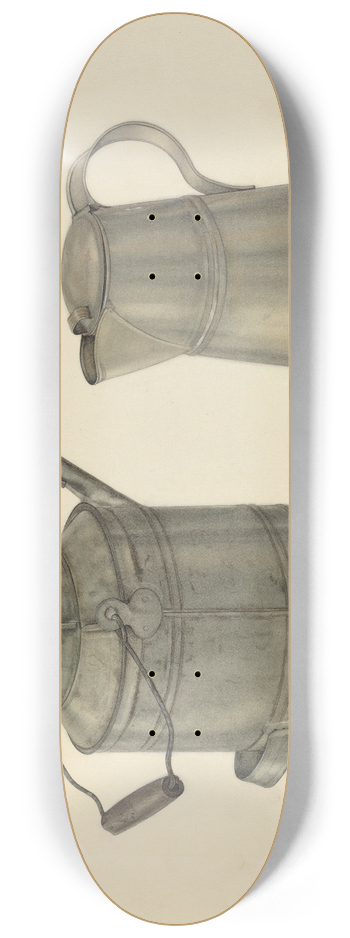 John Wilkes - Zoar Tin Coffee Pot and Pail 8.25 inch art skate deck