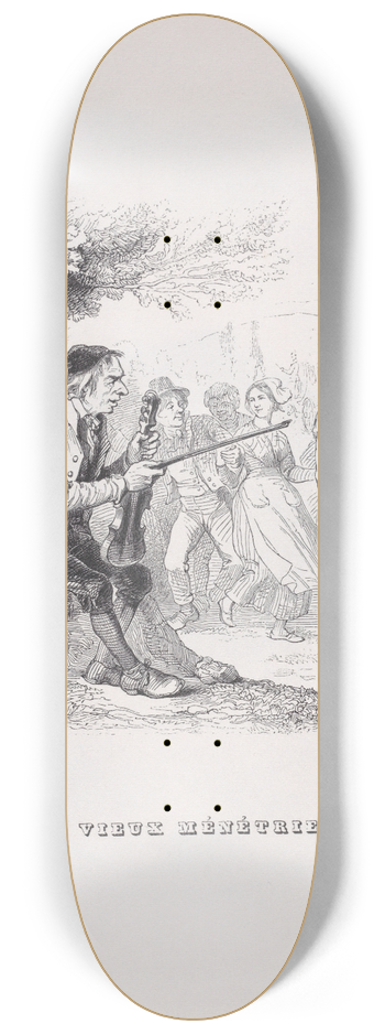 J. J. Grandville - The Old Minstrel 8.25 inch art skate deck